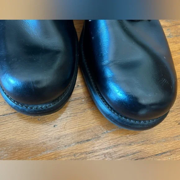 Vintage Brown Shoe Co. Black Combat Military Moto Boots SZ 9N